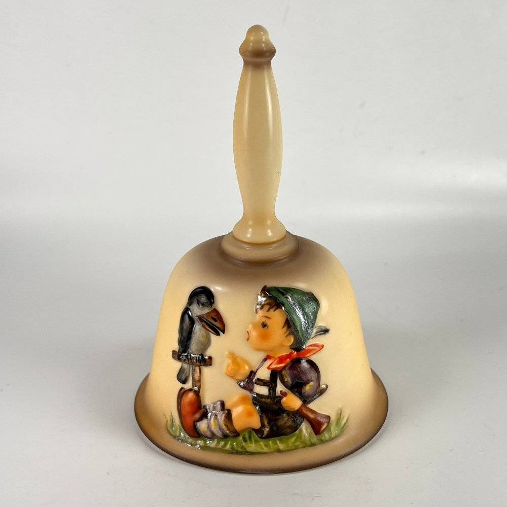 Vtg Little Hiker Bell Porcelain Beige MJ Hummel Goebel Germany TMK 6 80s